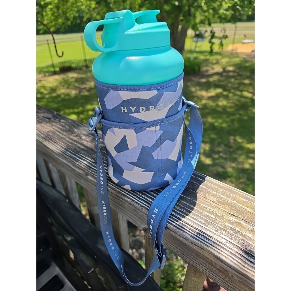 Hydrojug Classic Jug Turquoise 73oz with Carrying Sleeve‎ Gray Blue Camo